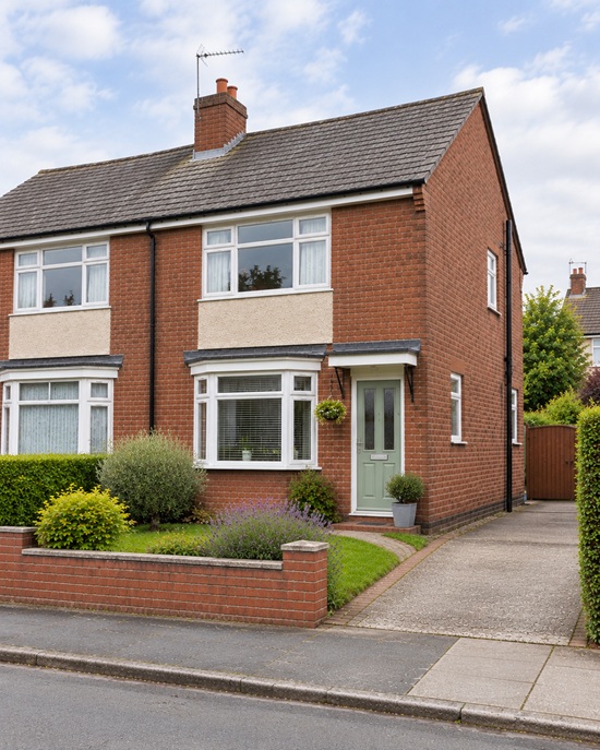 Affordable British terraced house in an established residential street