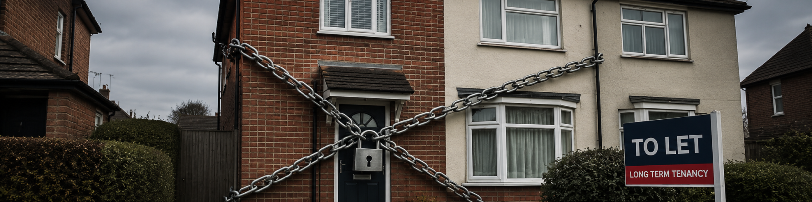 Chained and locked suburban home